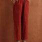 trueBrowns Rust Metallic Straight Kurta Set | Swadesiicart