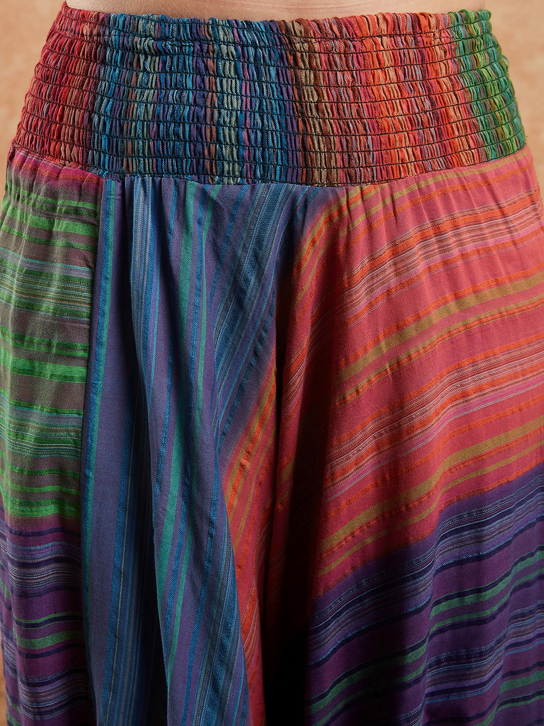 InWeave Women's Blue Multi Colour Harem Pant - Swadesiicart