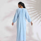 trueBrowns Blue Cotton Embroidered Dress | Swadesiicart