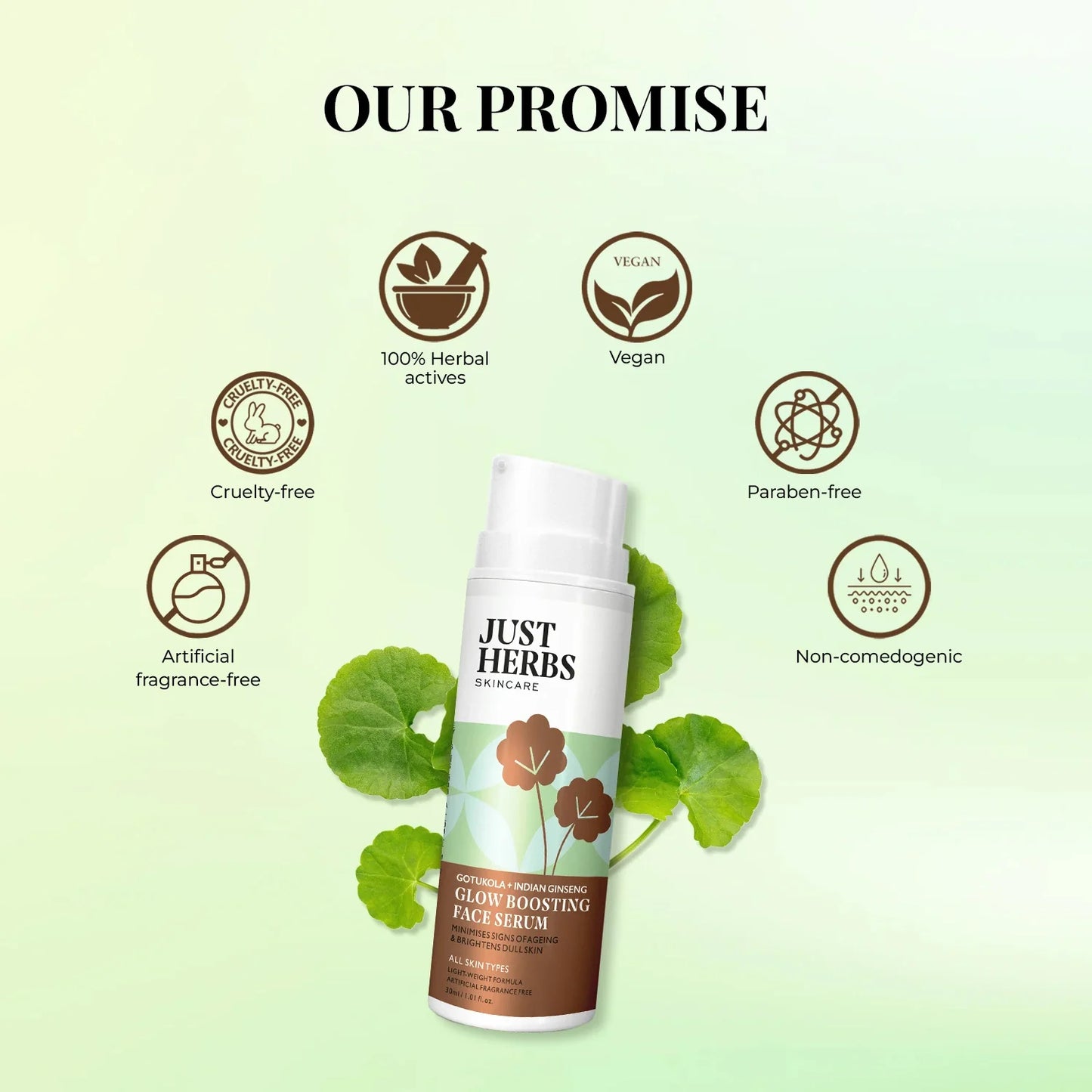 Glow Boosting Face serum with Gotukola & Indian Ginseng : 30ml