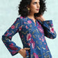 trueBrowns Blue Printed Velvet Co-Ord Set - Swadesiicart