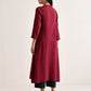 trueBrowns Maroon Placket Kurta Pant Set | Swadesiicart