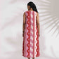 trueBrowns Pink Cotton Abstract Print Dress | Swadesiicart