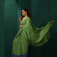 trueBrowns Green Muslin Silk Ready to Wear Saree | Swadesiicart