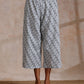 trueBrowns Multi Grey On Grey Ikat Print Cotton High-Low Co-Ord Set - Swadesiicart