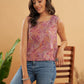 InWeave Pink Coral Floral Print W/U Top - Swadesiicart
