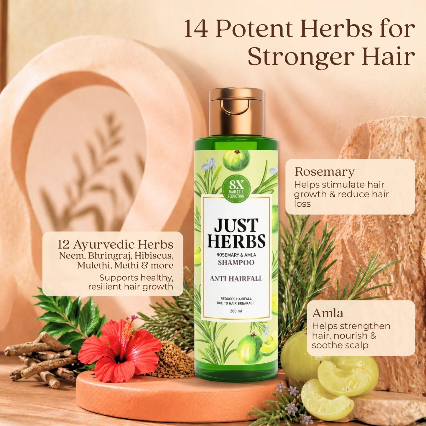 Anti Hairfall Shampoo | Rosemary, Amla & 12 Herbs - 200ml