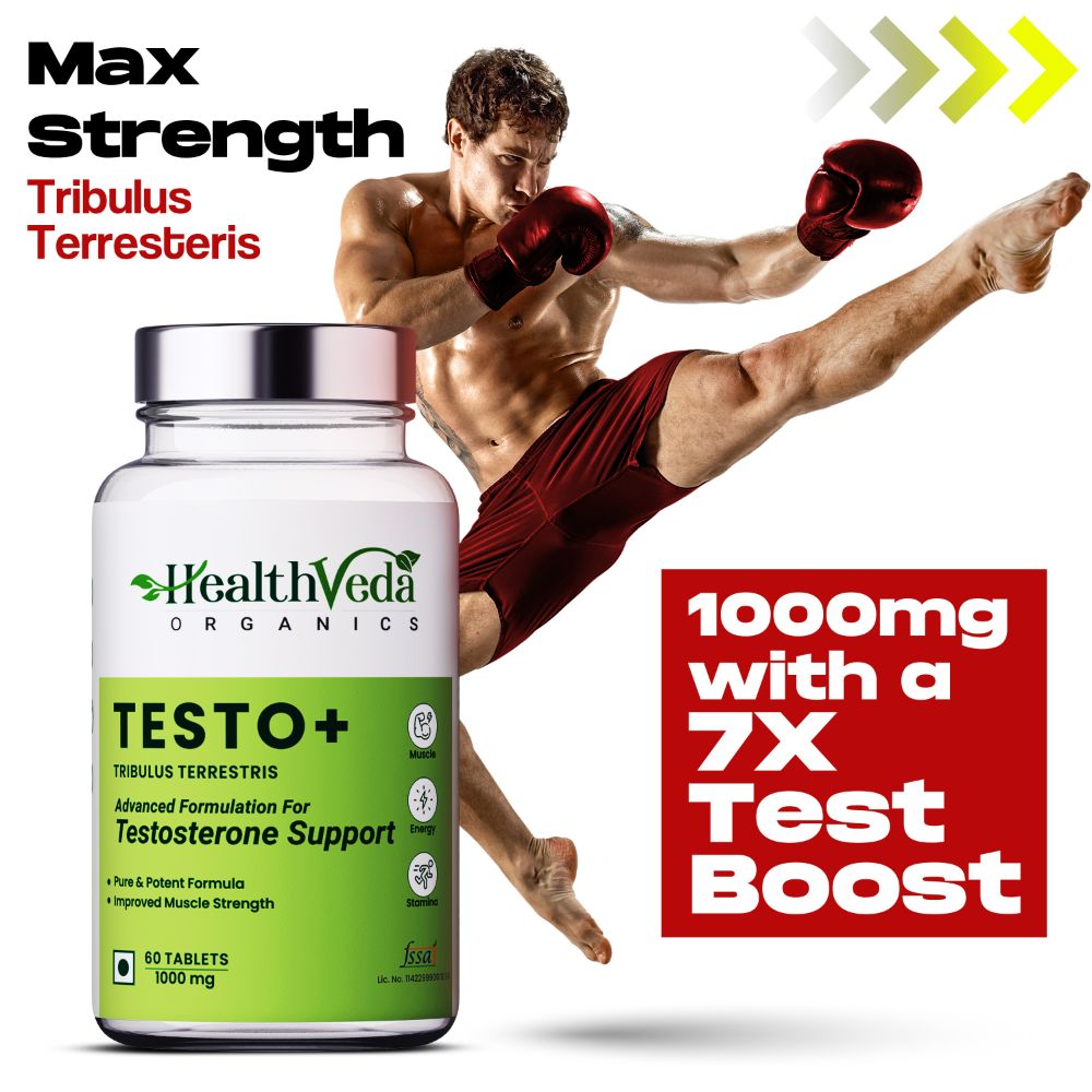 Health Veda Organics Plant Based Testo+ Veg Tablets - Swadesiicart