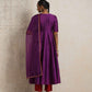 trueBrowns Purple Silk Anarkali Kurta Pant Dupatta Set | Swadesiicart