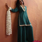trueBrowns Green Cotton Sharara Set | Swadesiicart