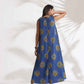 trueBrowns Blue Cotton Print Sleeveless Dress | Swadesiicart