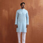trueBrowns Men's Blue Sequin Chanderi Kurta | Swadesiicart