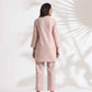 trueBrowns Light Pink Slub Co-ord Set - Swadesiicart