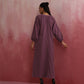 trueBrowns Light Purple Cotton Dobby Dress | Swadesiicart