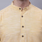 Even Apparels Yellow Pure Cotton Short Sleeves Kurta With Band Collar | Swadesiicart