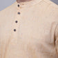 Even Apparels Beige Pure Cotton Short Kurta With Band Collar | Swadesiicart