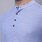 Even Apparels Blue Pure Cotton Short Kurta With Band Collar | Swadesiicart