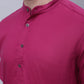 Even Apparels Maroon Pure Cotton Short Sleeves Kurta With Band Collar | Swadesiicart
