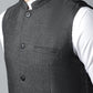 Even Apparels Men's Black Pure Wool Nehru Jacket | Swadesiicart