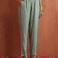 trueBrowns Green Print Flared Kurta Co-ord Set - Swadesiicart