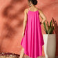 InWeave Blue Floral Fuchsia Asymmetrical Dress - Swadesiicart