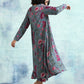 trueBrowns Grey Printed Velvet Overlay Jacket | Swadesiicart