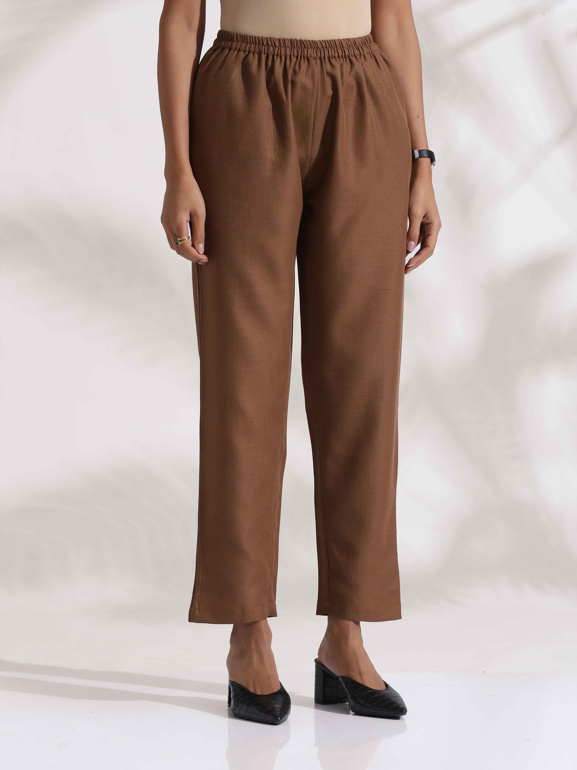 trueBrowns Maroon Slub Highslit Kurta Set | Swadesiicart