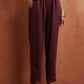 trueBrowns Brown Floral Print Kaftan Kurta Set | Swadesiicart