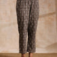 trueBrowns Clay Dabu Zig-Zag Motifs Print Cotton Flared Kurta Pant Set | Swadesiicart