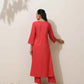 trueBrowns Coral Viscose Solid Kurta Pant Set | Swadesiicart