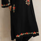 trueBrowns Black Kashmiri Embroidered Woollen Phiran Kurta | Swadesiicart