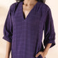 trueBrowns Purple Cotton Dobby Slit Dress | Swadesiicart
