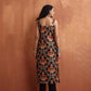 trueBrowns Black Print Straight Kurta Set | Swadesiicart