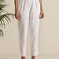 trueBrowns White Cotton Embroidered Co-ord Set - Swadesiicart