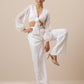 trueBrowns Chiffon White Dobby Tie Up Top | Swadesiicart