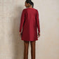 trueBrowns Red Silk Kurta Co-ord Set - Swadesiicart