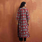 trueBrowns Maroon Print High Slit Kurta Set | Swadesiicart