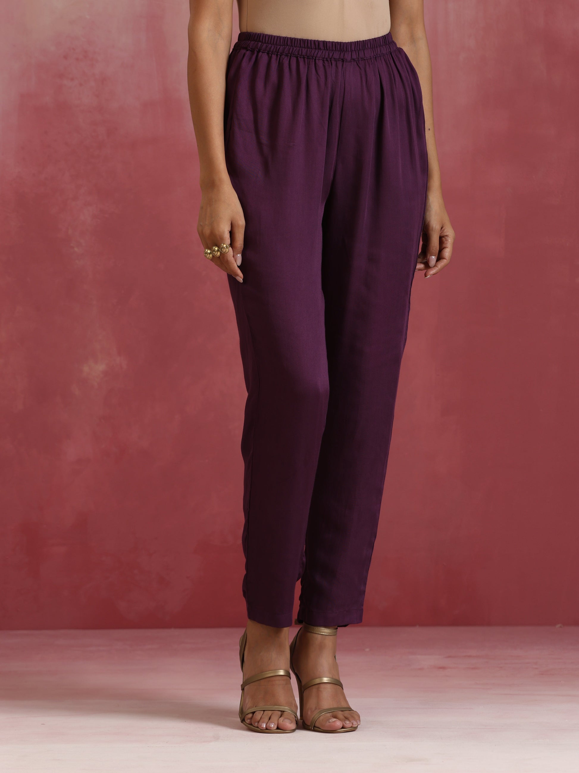 trueBrowns Maroon Modal Angrakha Kurta Set | Swadesiicart
