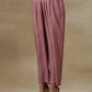 trueBrowns Dark Mauve Bandhani Printed Silk Front Slit Kurta Pant Set | Swadesiicart