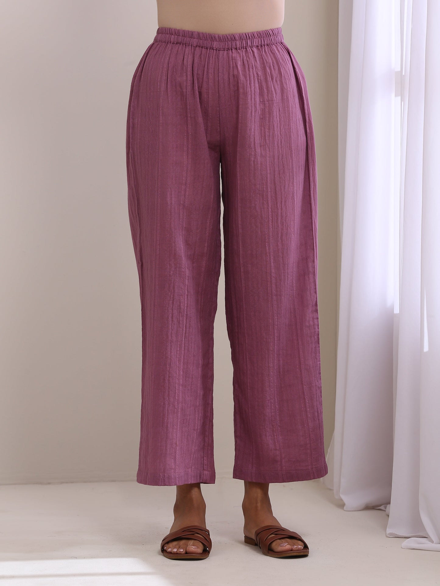 trueBrowns Onion Pink Dobby Angrakha Pant Set | Swadesiicart