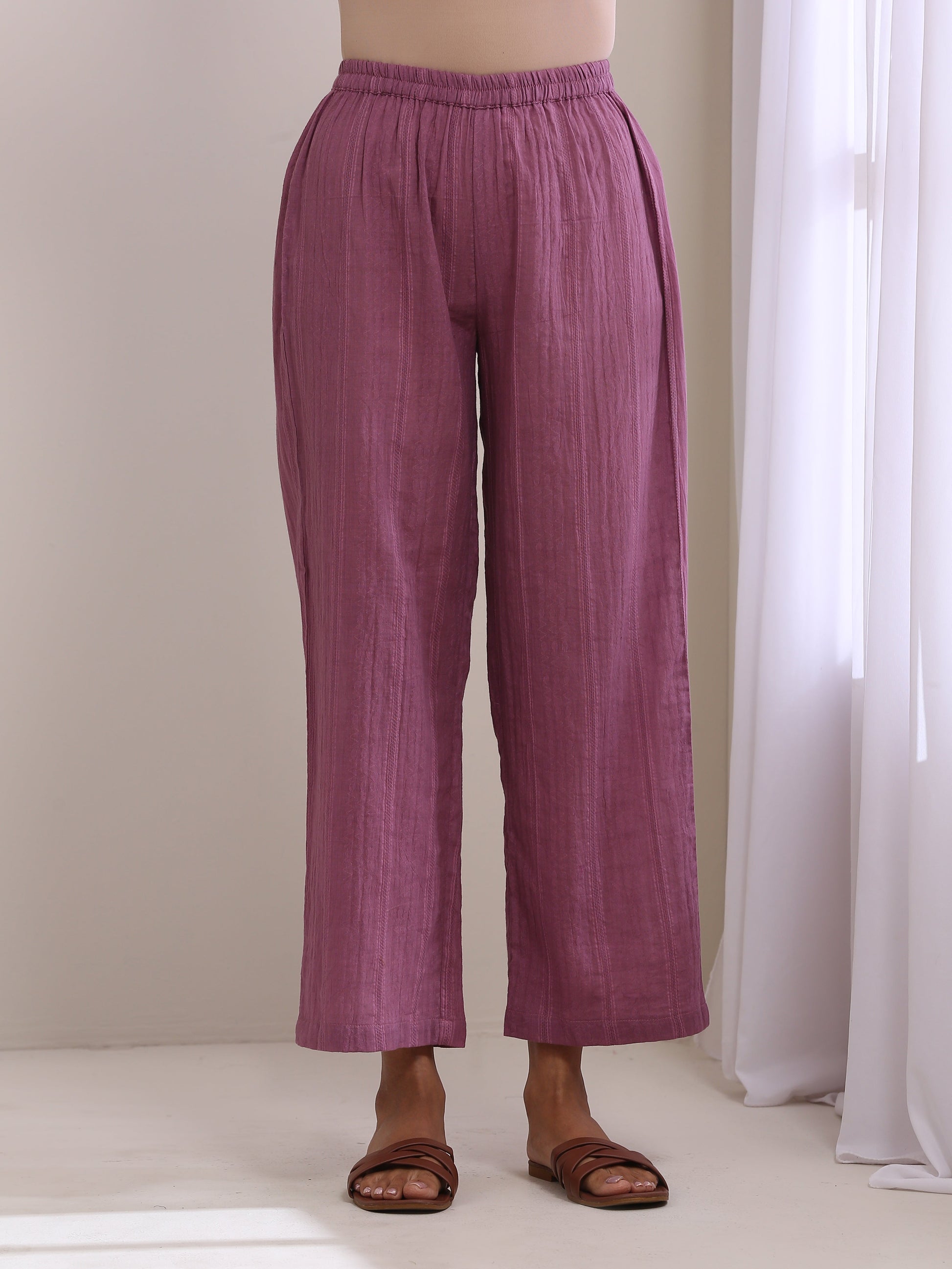 trueBrowns Onion Pink Dobby Angrakha Pant Set | Swadesiicart