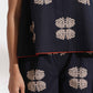 trueBrowns Black Cotton Print Top & Flared Pants Co-ord Set - Swadesiicart