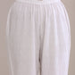 trueBrowns White Dobby High Slit Gathered Kurta Set | Swadesiicart