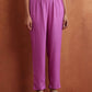 trueBrowns Purple Print A-line Kurta Set | Swadesiicart