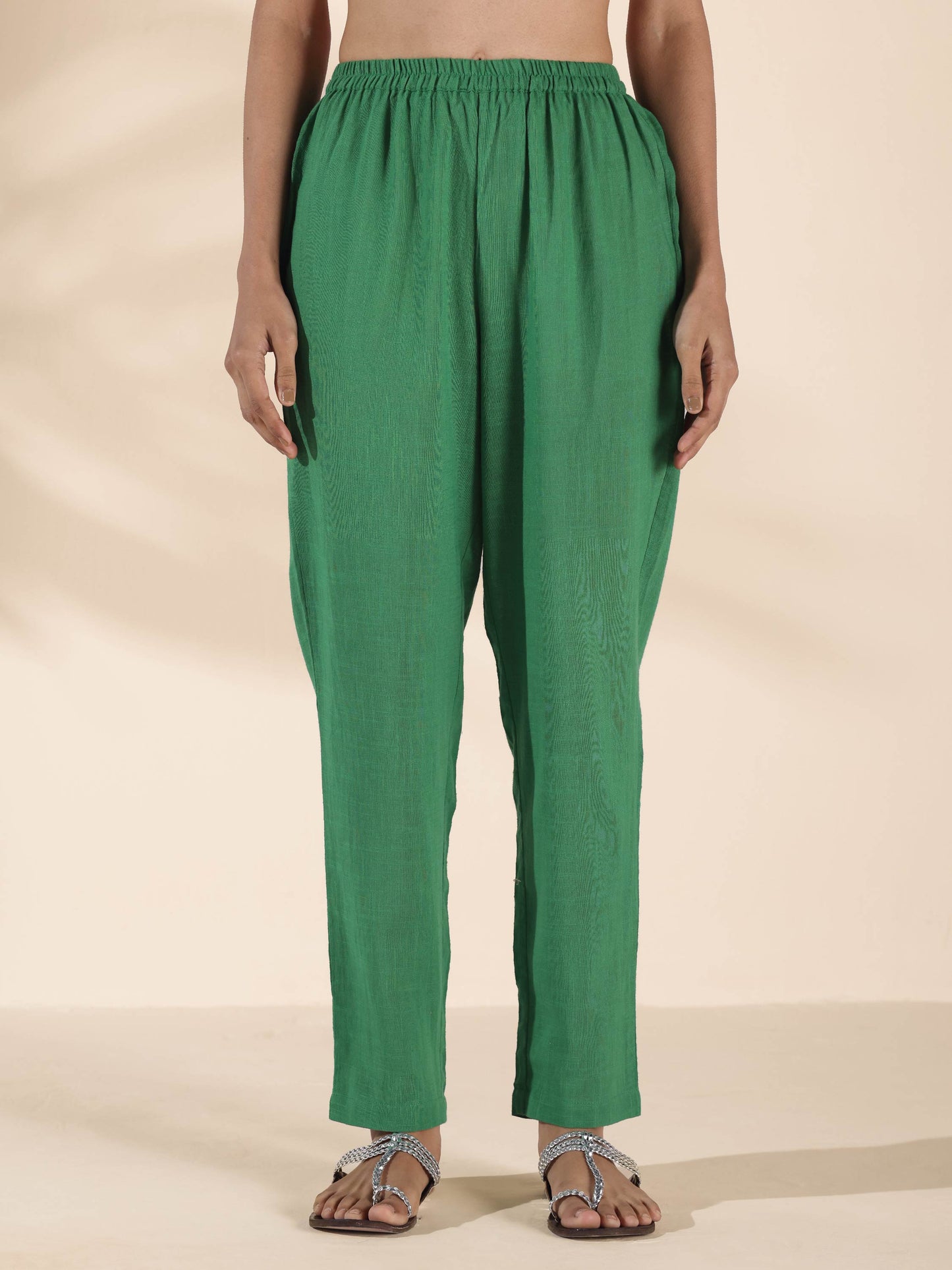 trueBrowns Green Cotton Relaxed Co-ord Set - Swadesiicart