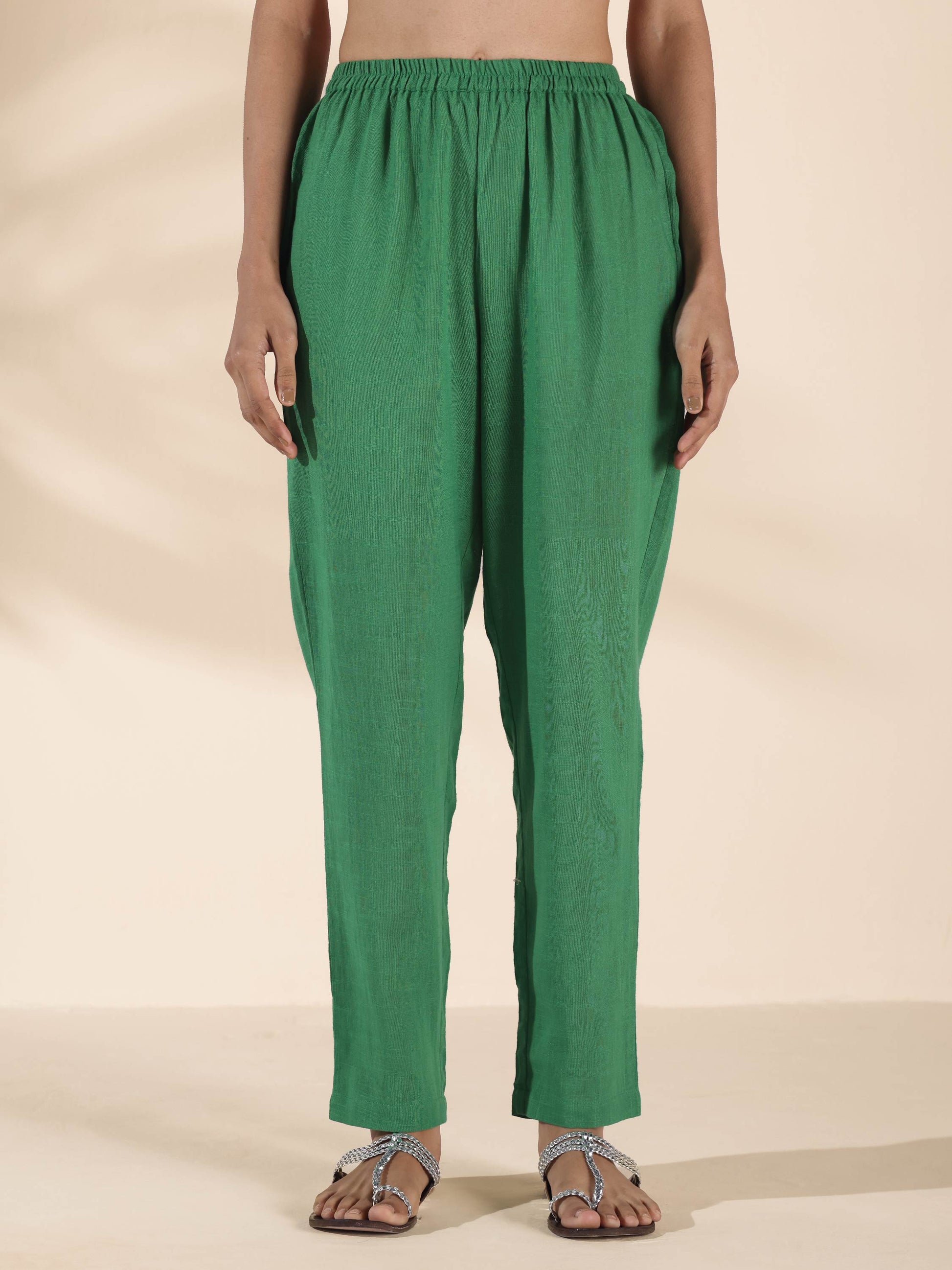 trueBrowns Green Cotton Relaxed Co-ord Set - Swadesiicart