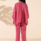 trueBrowns Pink Cotton Dobby Oversized Co-ord Set - Swadesiicart