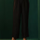 trueBrowns Black Silk Collar Co-ord Set - Swadesiicart