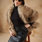 InWeave Women's Winter Beige Faux Fur Cape - Swadesiicart
