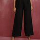 trueBrowns Black Viscose Silk Kurta Set | Swadesiicart